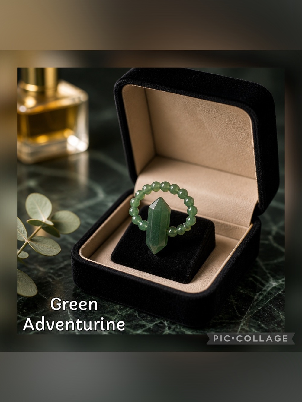 Green Aventurine Crystal Beaded Ring